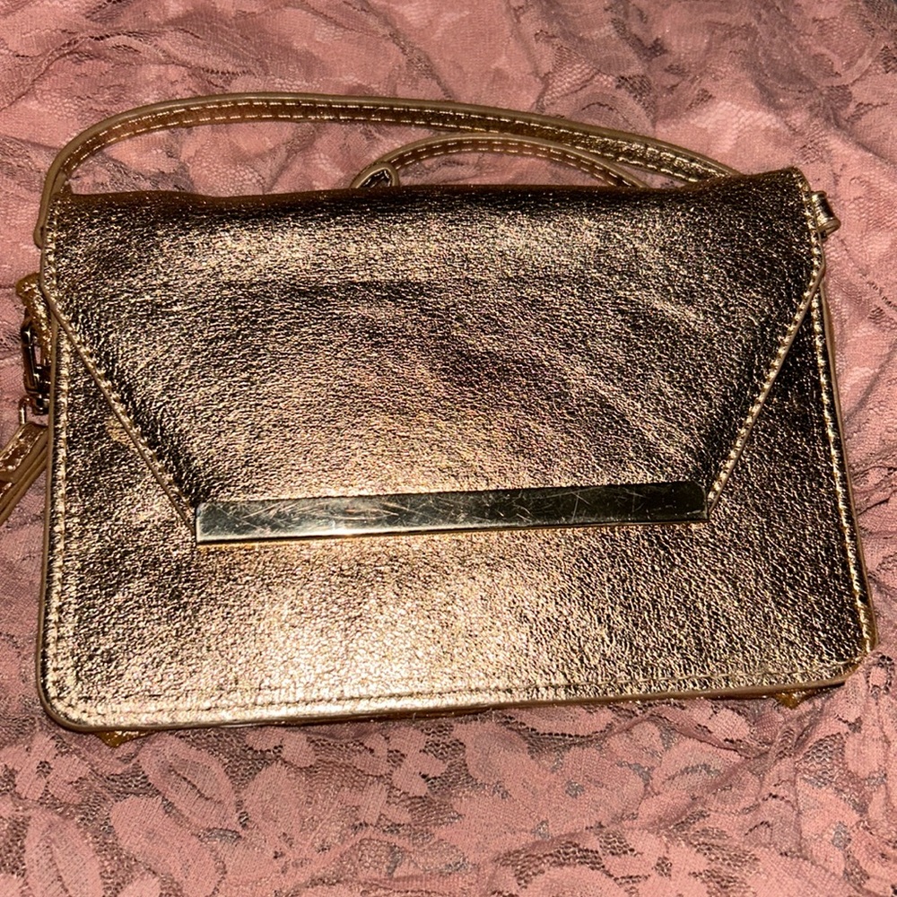 Vintage Madison West Gold Crossbody Bag with Elegant Design